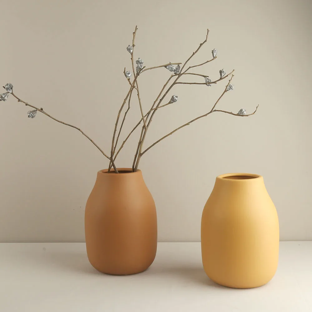 Brown Gray White Simply Modern Fancy Custom Design Antique Ceramic Home Decor Flower Vases