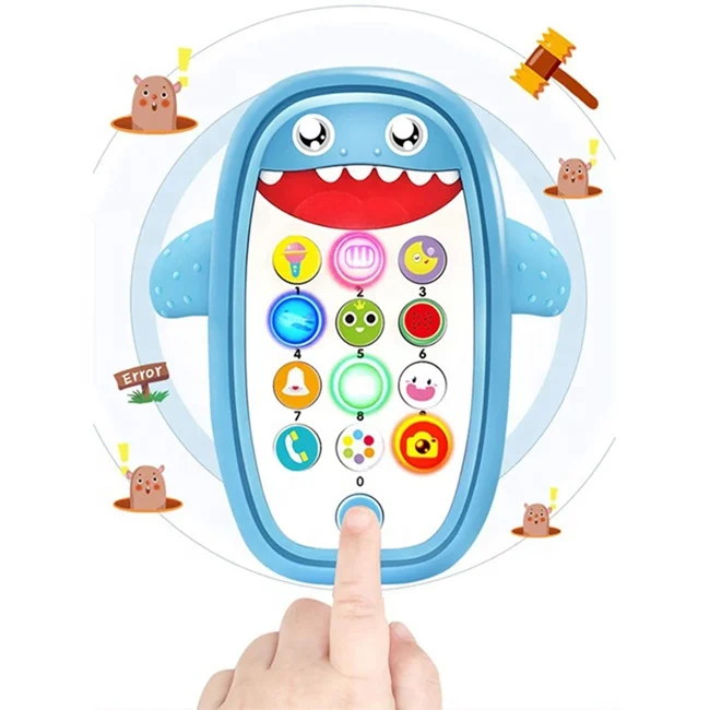 Shark infant телефон Прорезыватель для зубов функция детские музыкальные игрушки свет милый кролик вибратор секс-игрушка для женщин, игрушечный сотовый телефон с безопасный силиконовая крышка