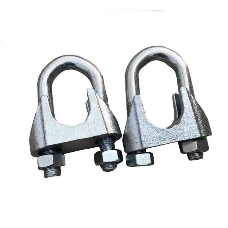Factory Sale DIN 741 12mm Wire Rope Clip Casting Malleable Galvanized Cable Clamp