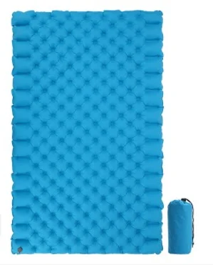 Double Sleeping Pad Inflatable mat with Built-in Pump, Foot Press Thick Camping Mat for Backpacking outdoor activites