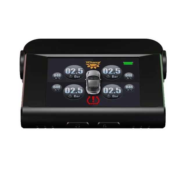 Car Tpms Tire Pressure Monitoring System Solar Charging Hd Digital Lcd Display Auto Alarms Wireless External Sensors Tpms