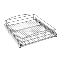Chrome Plated Single Wire Basket Pull Out Cabinet Organizer For Under Sink Kitchen Bathroom Home