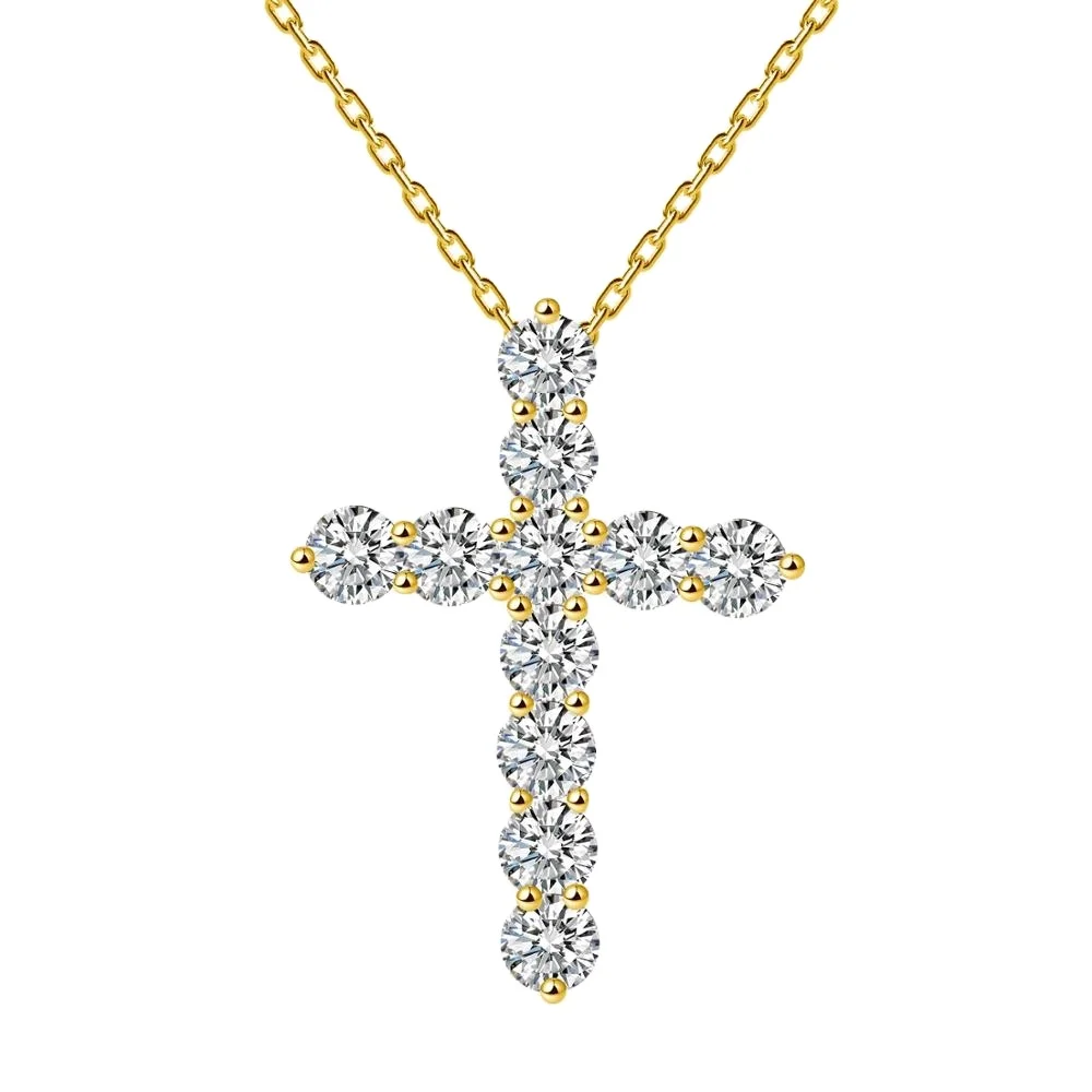 GBP Christian Jesus Cross Religious Pendant Necklace Jewelry Delivery Silver White Zircon