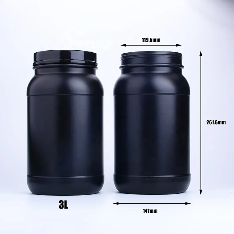 Empty Fitness Protein Powder Container 3L 5L 7L 10L Capacity Color Custom Wide Mouth Whey Protein Jar Plastic Bottle For Powder