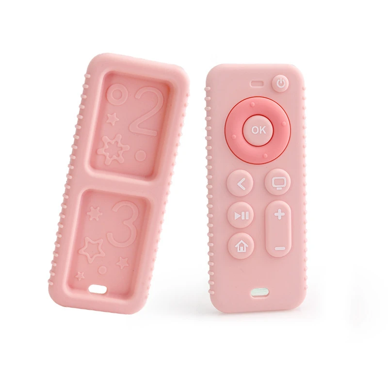 Hot Sale BPA Free Cartoon Rod Kids Cute Baby Chew Soft Silicone Teether Toy Remote Control Teething Toy