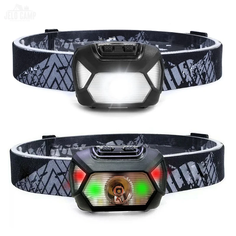 Hot Selling Headlamp Red Green White LED head flashlight AAA dry battery outdoor other Camping gear safety warning Head lamp