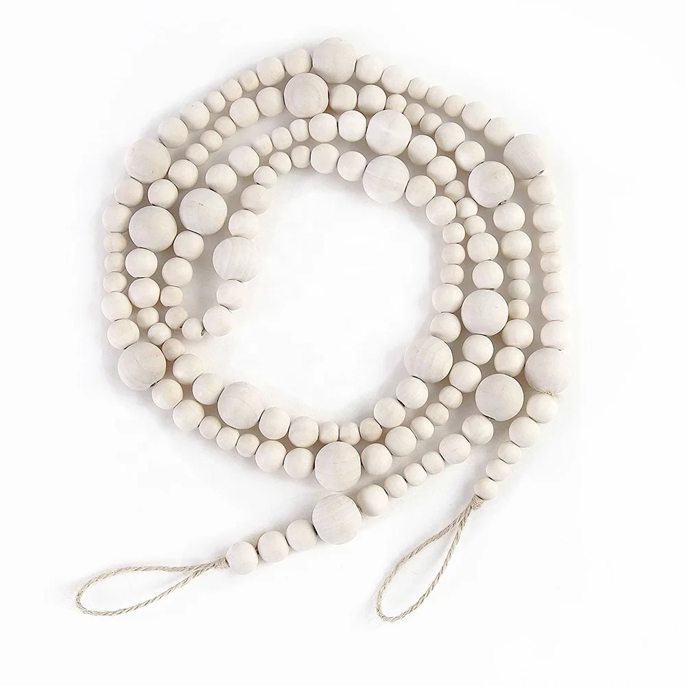 Горячая продажа Праздничная ферма украшение дома деревянные бусины Рождественские гирлянды