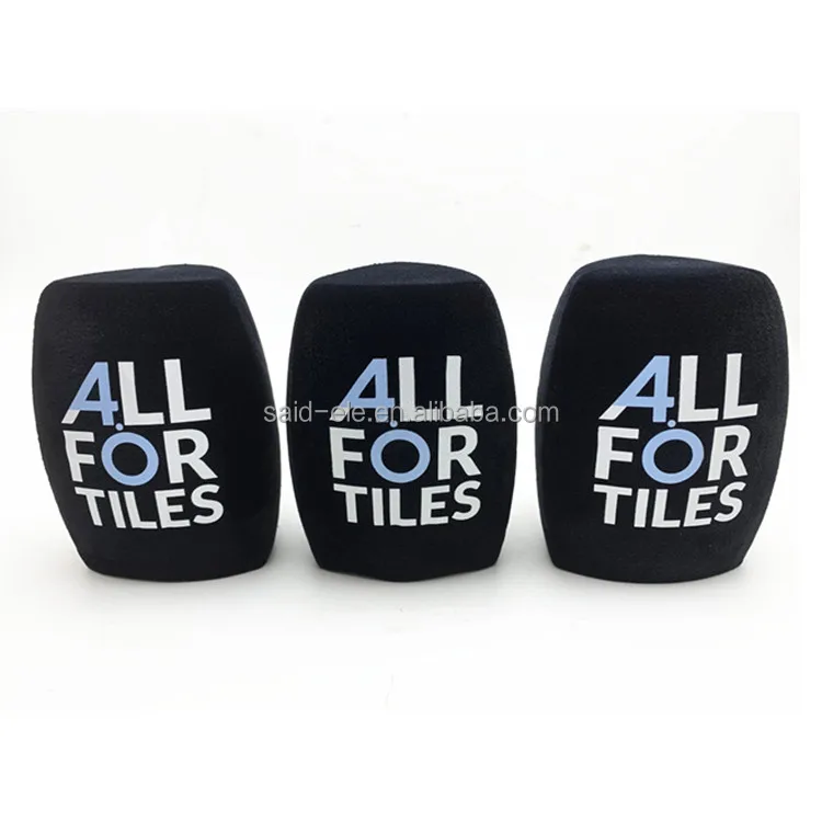 Karaoke microphone foam printed logo TV Youtube channel mic flags Itlay FM radio mic foam windshields