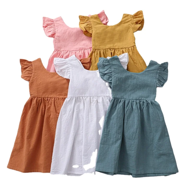 Lovely Mustard vintage smocked bishop dress for baby girl OEM ODM wholesale casual dresses kids dresses for girls