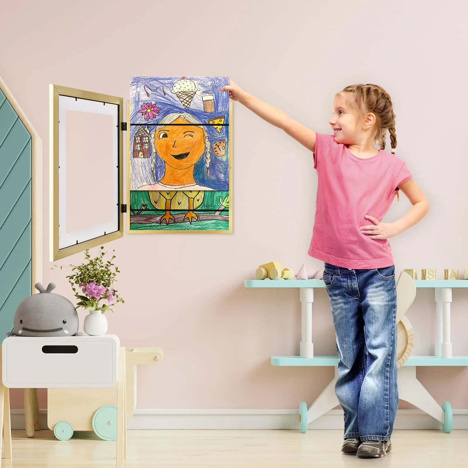 Kids Art Frames Opening Kids Art Display Frames Kids Art Display Frames Storage Frames Crafts Drawing For Kids Drawing Crafting
