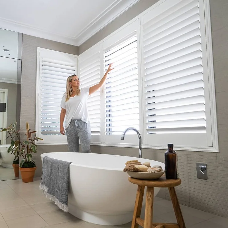 Interior Plantation Upvc Blind Jalousie Louver Pvc Window outdoor timber bayside shutters For Houses