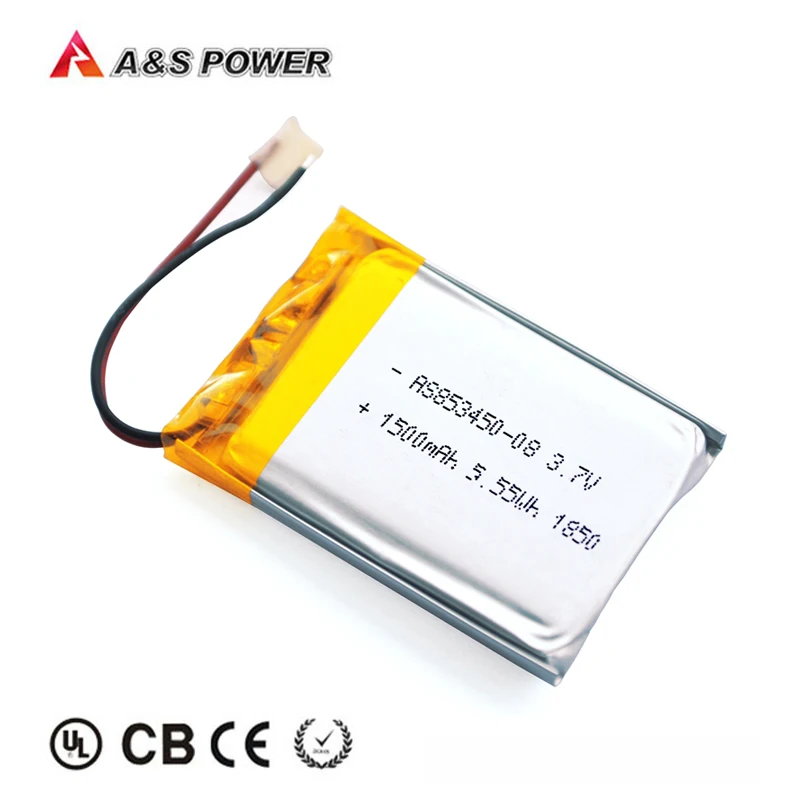 UL Model 3.7v 1500mah 603040/853450 Rechargeable Li-ion battery for Wireless / RC / GPS