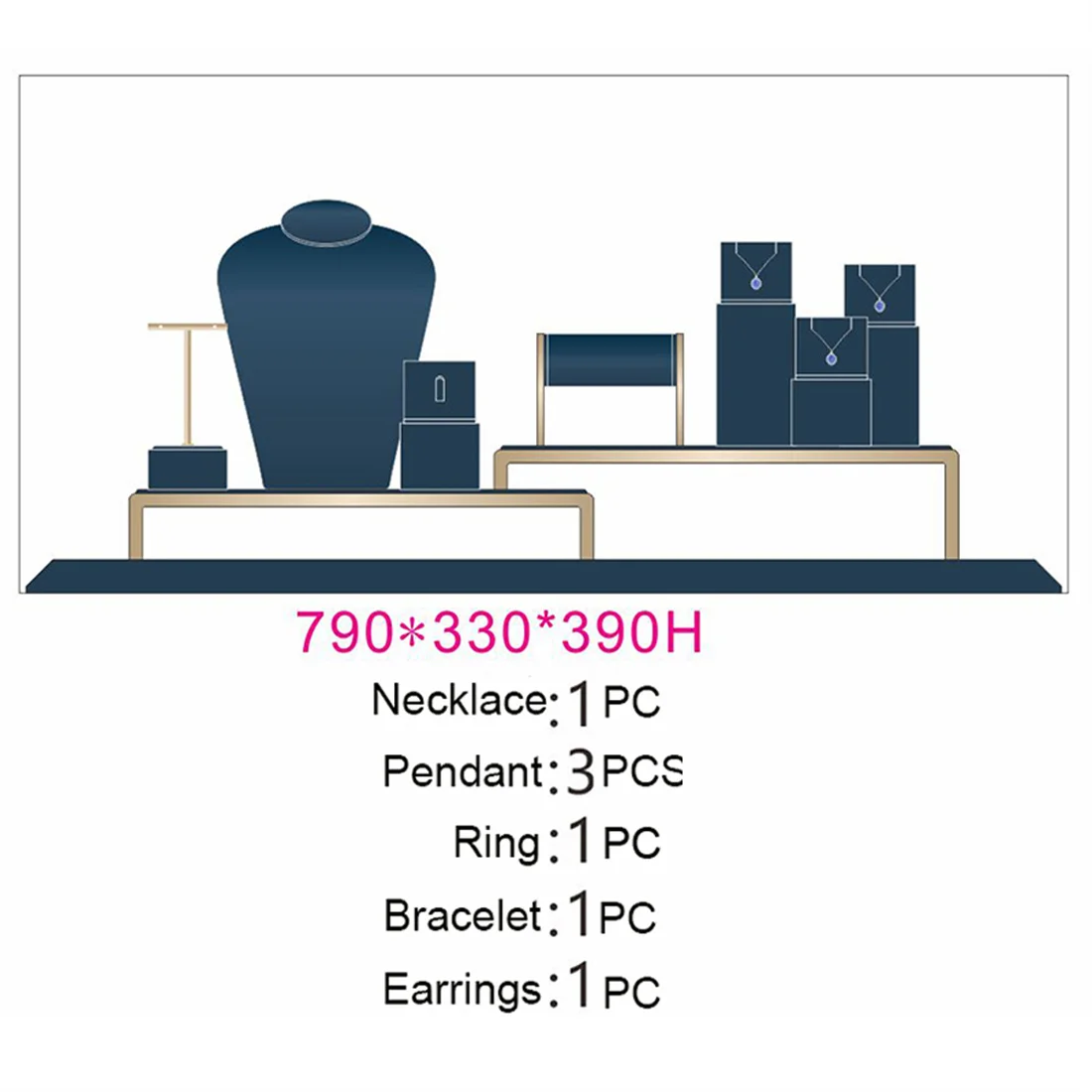 Earrings set rotating floor standing necklace wooden white holder displayer store jewelry display stand for jewelry