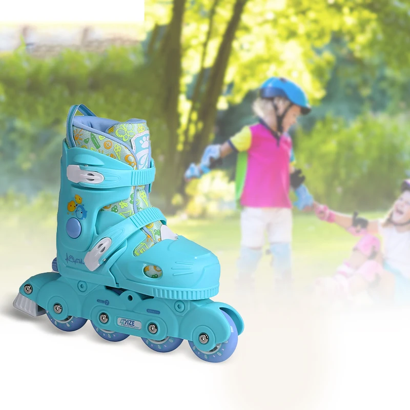 Professional Speed Sliding Free Skating Adjustable Portable Featuring All Illuminating 4 Light Up Wheels for Girls and Boys Outd