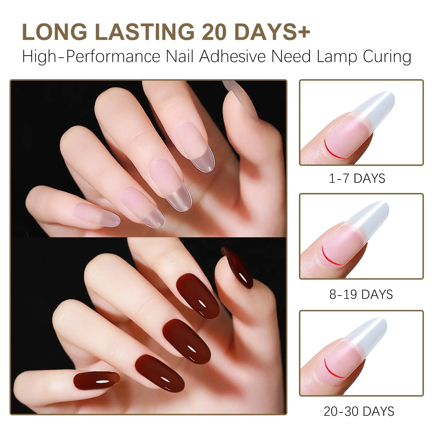 Gelsky Wholesale False Nail Glue Gel Solid Press On Nail Glue Nail Tips UV Gel Glue