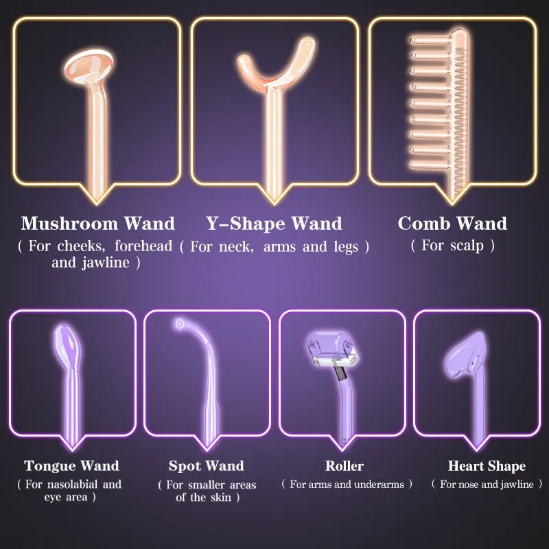 New best seller electrones de alta frecuencia facial bonmay high frequency wand machine led red light therapy for face