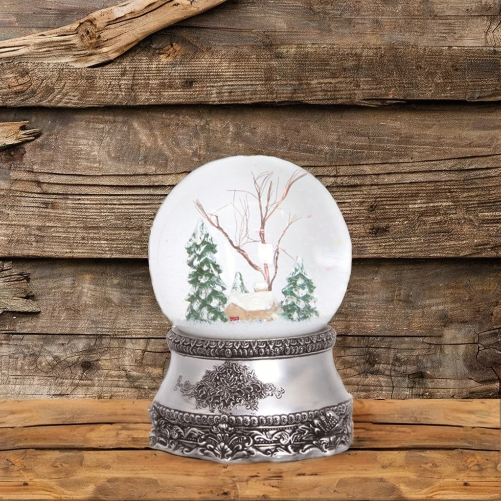 luxury ornament diy personalized hand painted custom glass snowball decorations gifts with music led small snow globe