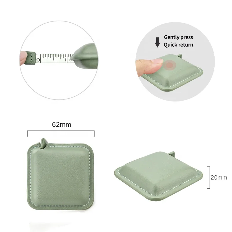 Квадратная Мягкая Мини-рулетка для измерения ткани 1 5 м 60 дюймов с логотипом измерительная лента шитья кожи под