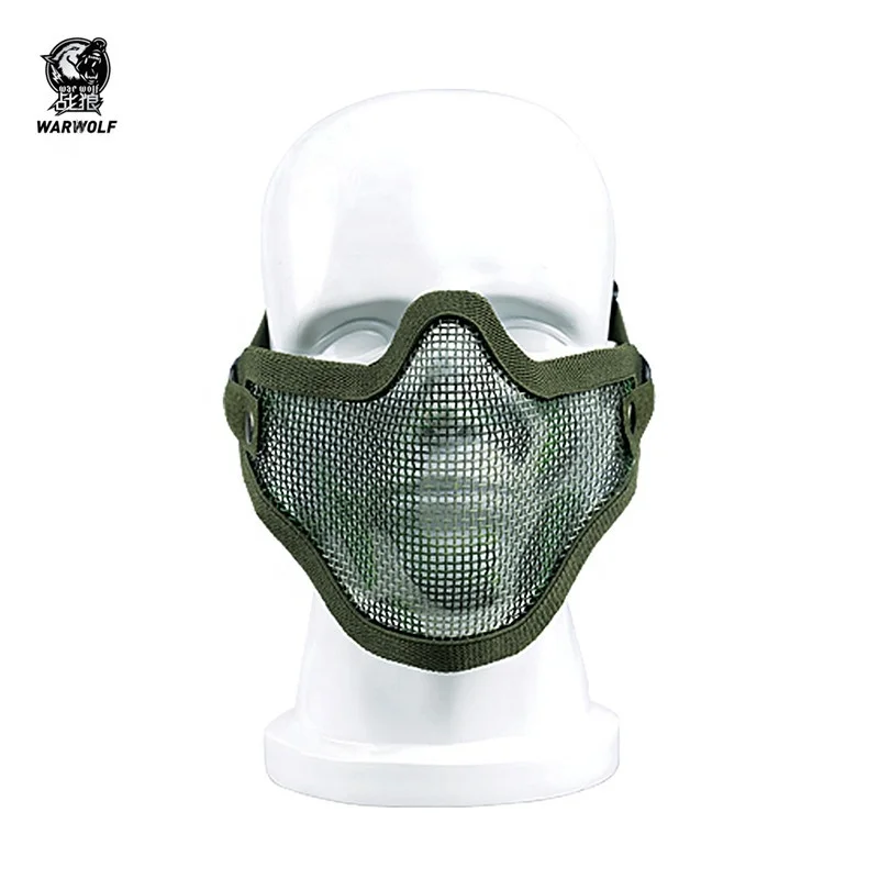 Single belt carbon steel half face military tactical combat customized paintball masks for sale