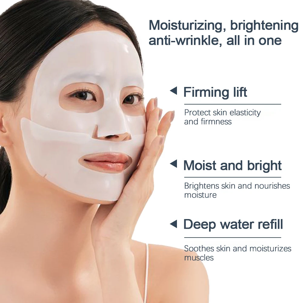 OEM ODM Hydrogel White Bio-Collagen Disposable Anti-Wrinkle Firming Hydrating Overnight Sleeping Facial Sheet Mask for Women Men
