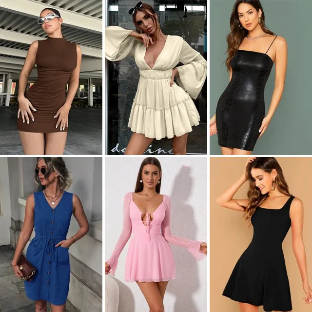 Summer New Women Clothing Popular Multi Wearing Sexy Short Mix Style Dress Cheap Casual Women Ladies Short Dress Random