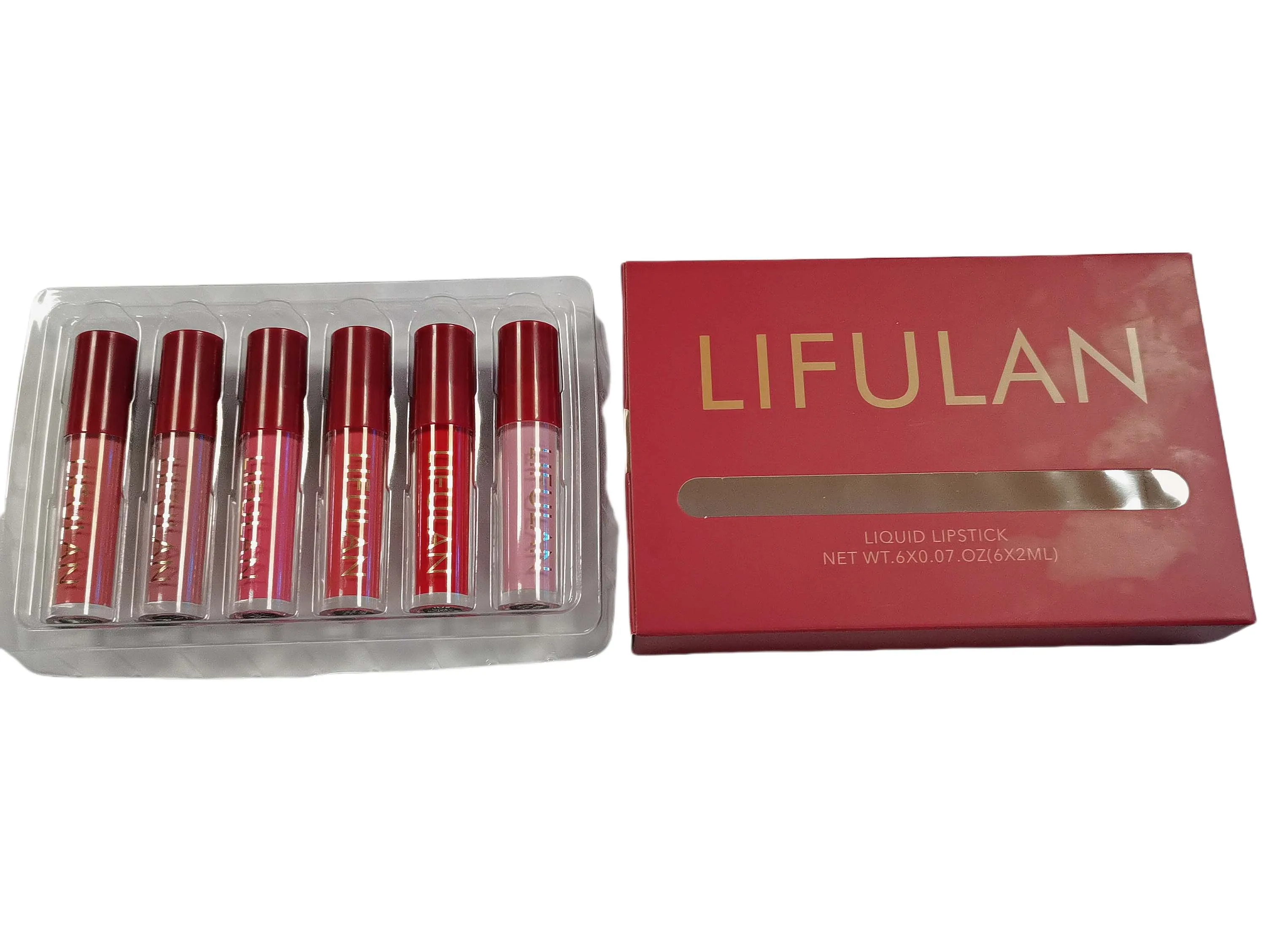 2024 New Model 6-Piece Matte Liquid Lipstick Makeup Set Long-Lasting Mineral-Based Waterproof Lipstick with Non-Stick Cup