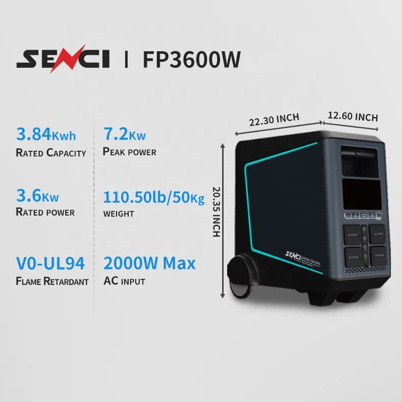 big capacity 3840Wh Quality Assured Portable Solar power Generator Backup Power Station for Mobile Home / Electric Van / Camping
