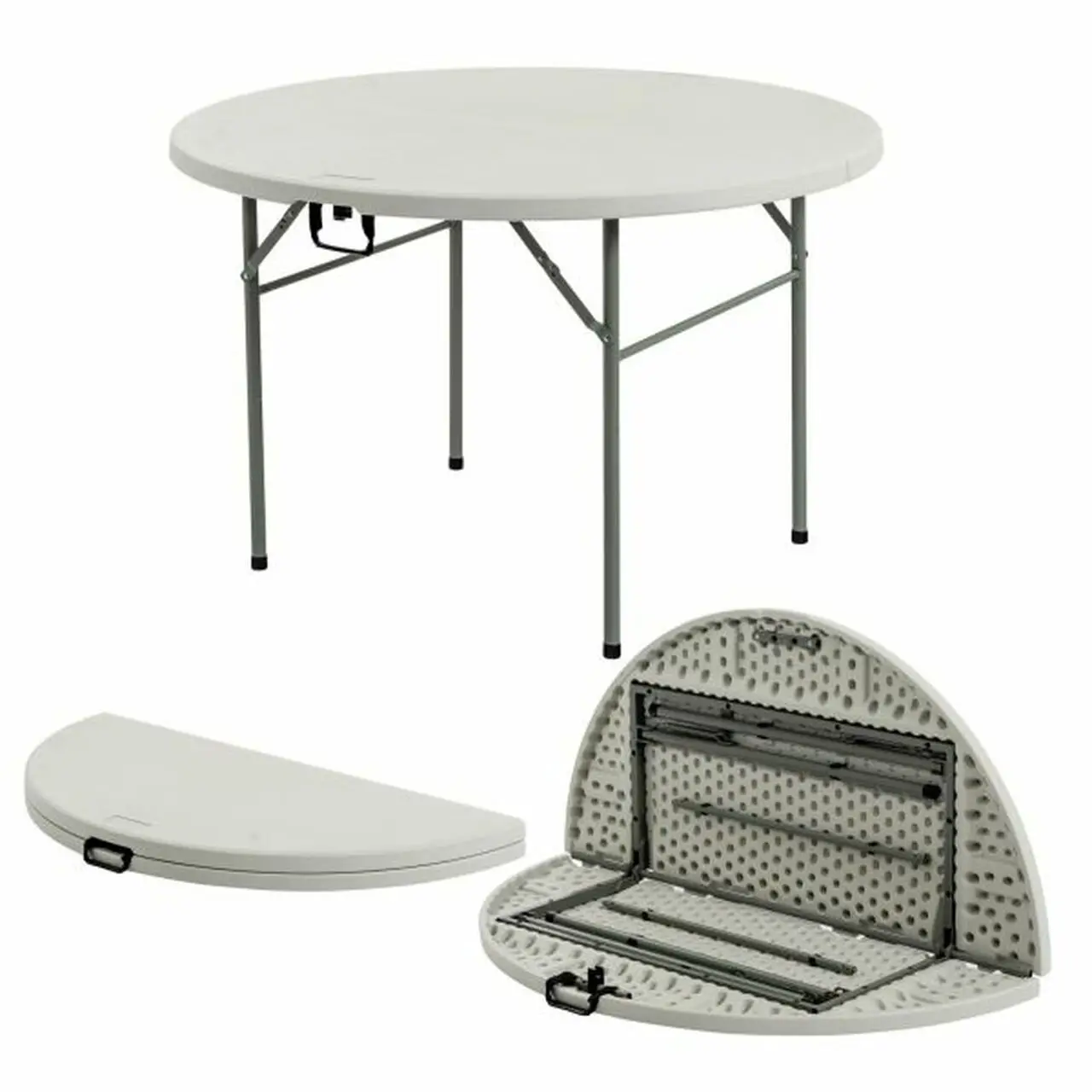 4ft Folding Table Ready to Ship Outdoor Round Plastic Foldable Banquet Table