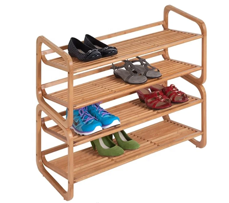 Wholesale 2 Tier Shoe Rack Bamboo Luxury Shoe Rack
