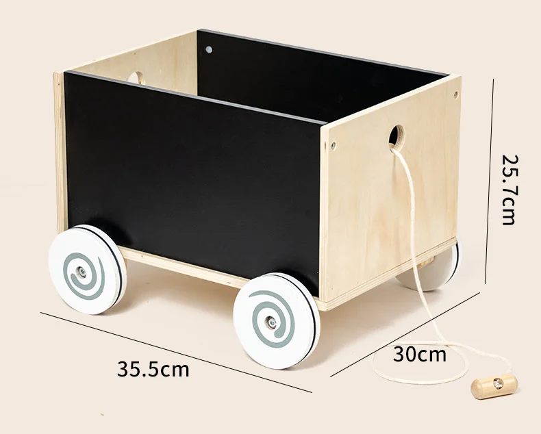 Learning Walker Baby Wooden Infant Multi-Activity Walker Storage Toddler Roll Cart Push Toy Sit to Stand Toddler Toy