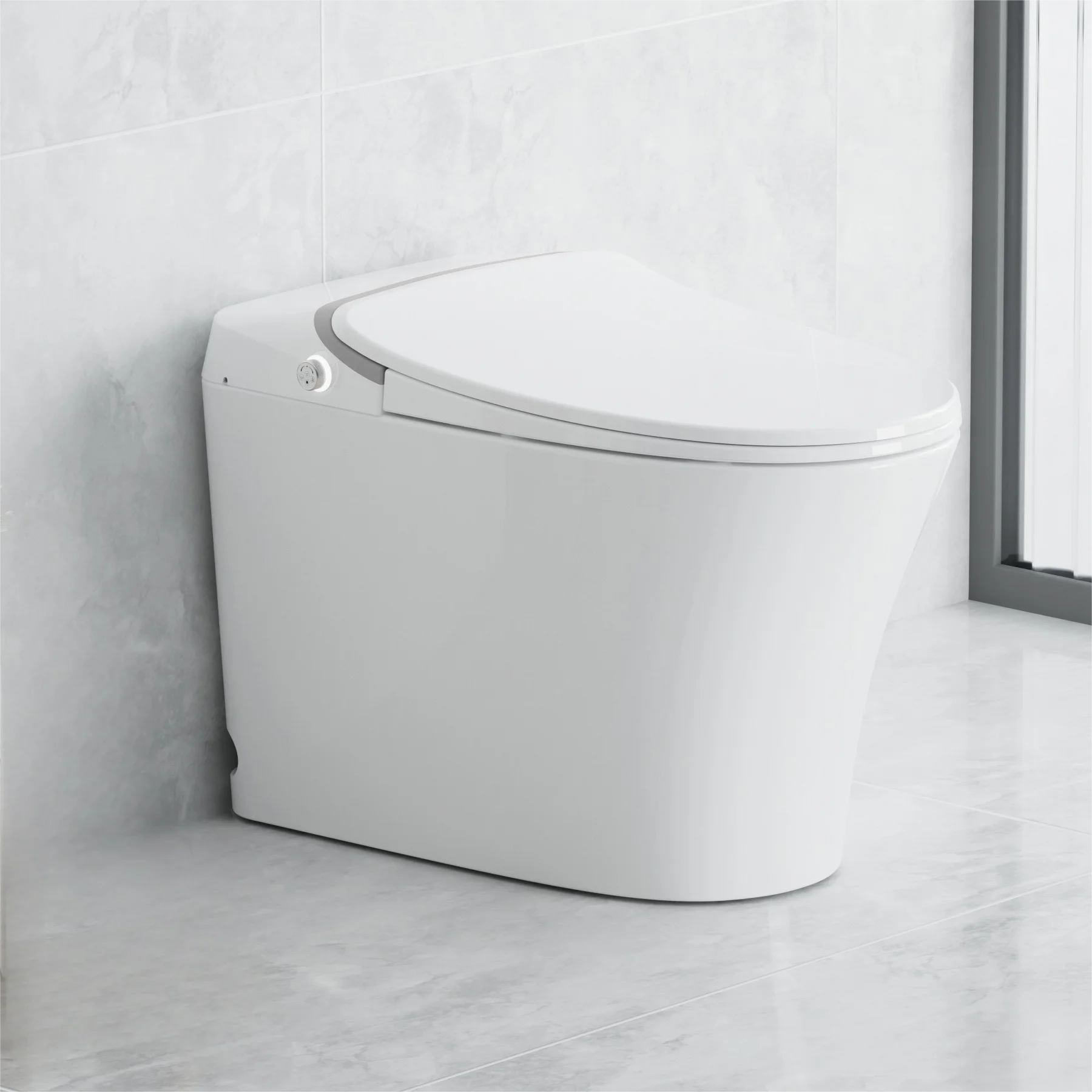 Elegant CUPC One Piece Automatic Flush Smart Toilet Cold-and-Hot Bidet with Floor Mounted S-Trap Drainage Remote Included
