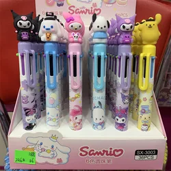 DH5831 Sanrio Six-color Ballpoint Pen Kulomi Student Cartoon Anime Hello KT Kuromi 0.7mm Neutra Melody Pen