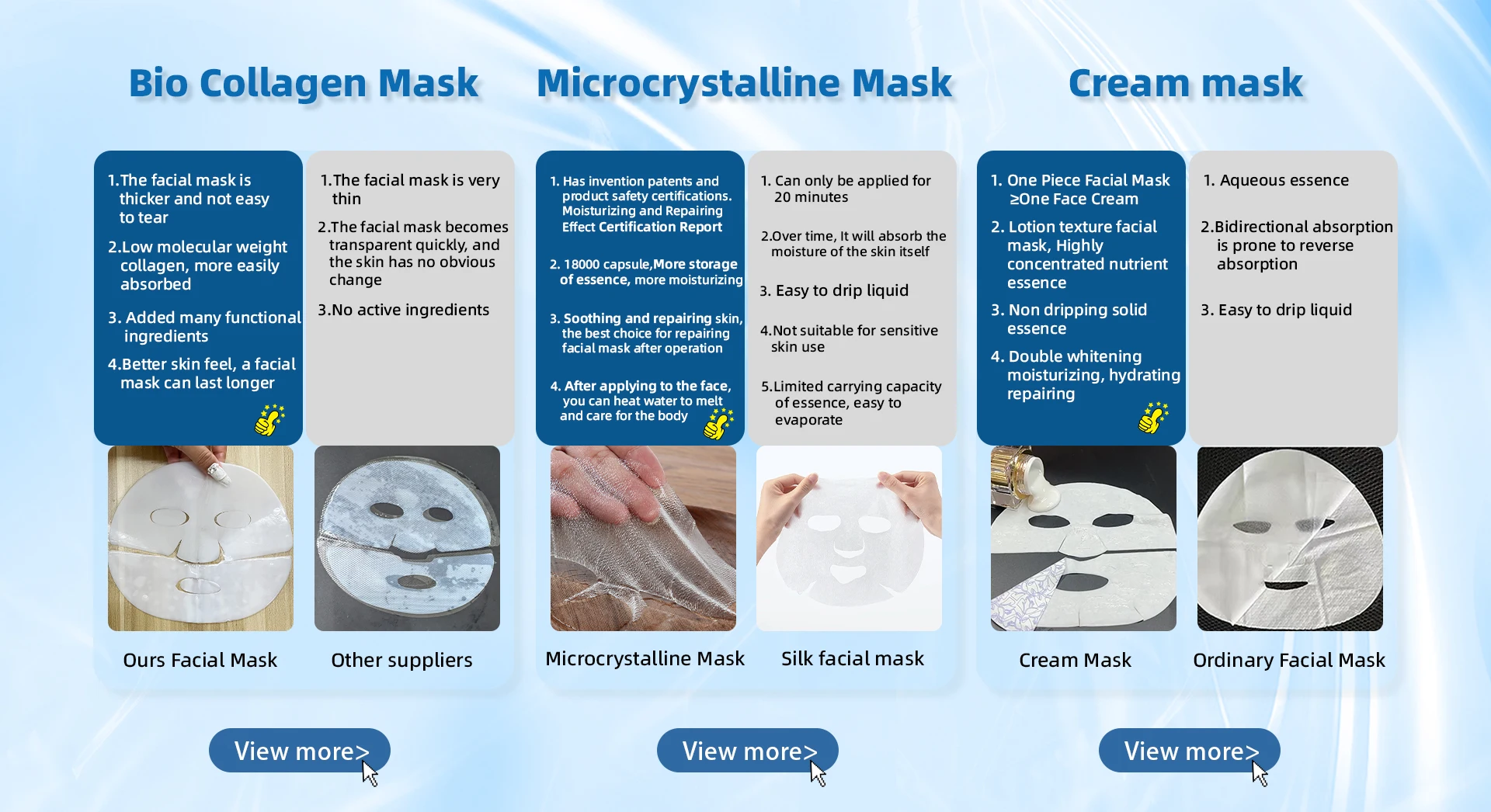 Wholesale Crystal Face Mask Hyaluronic Acid Deep Collagen Overnight Wrapping Facial Lifting Anti-Wrinkle Skin Care Bio Collagen