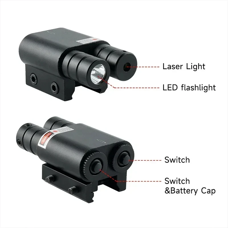 Tactical Red Dot Laser Sight Flashlight Combo Shockproof Calibrator Hunting Laser + Remote Control Switch