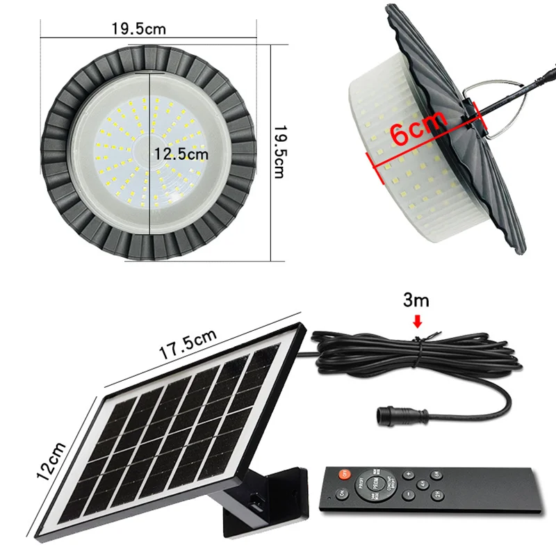 244 LEDs Solar Pendant Light 5 Modes IP65 Waterproof Shed Lamp Motion Sensor Indoor Outdoor Lighting For Pet House