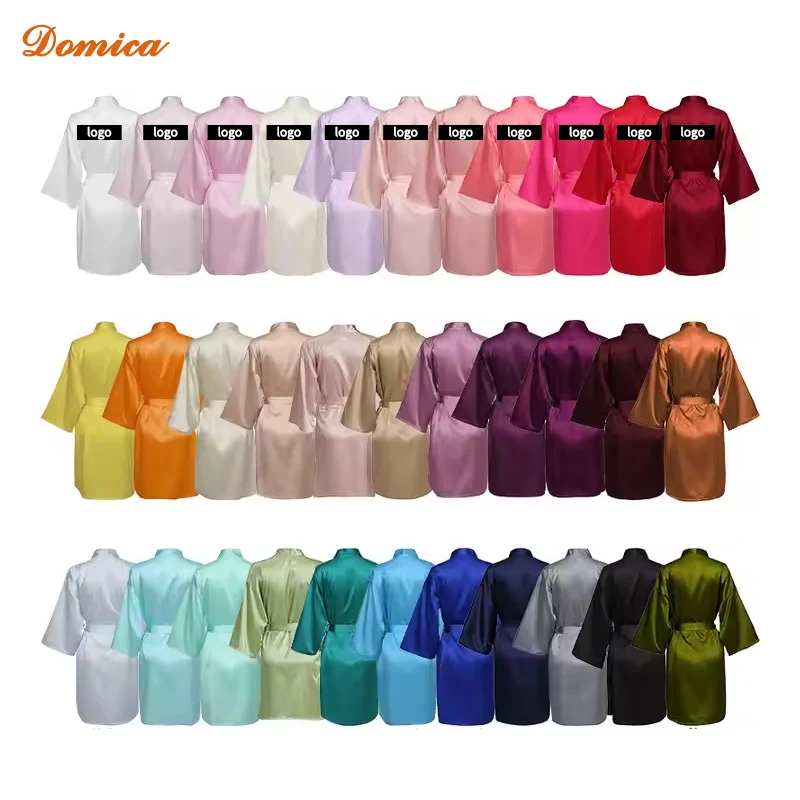 custom logo wholesale luxury bridesmaid robe wedding plus size nightgown pajama for women satin robes