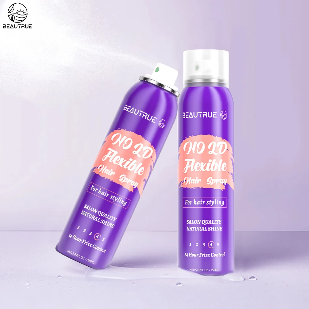 Custom Aluminium Iron Can Aerosol Hairspray Printing & Labeling Strong Hold Spray For Hair Extra Styling Fast Dry Holding Spray