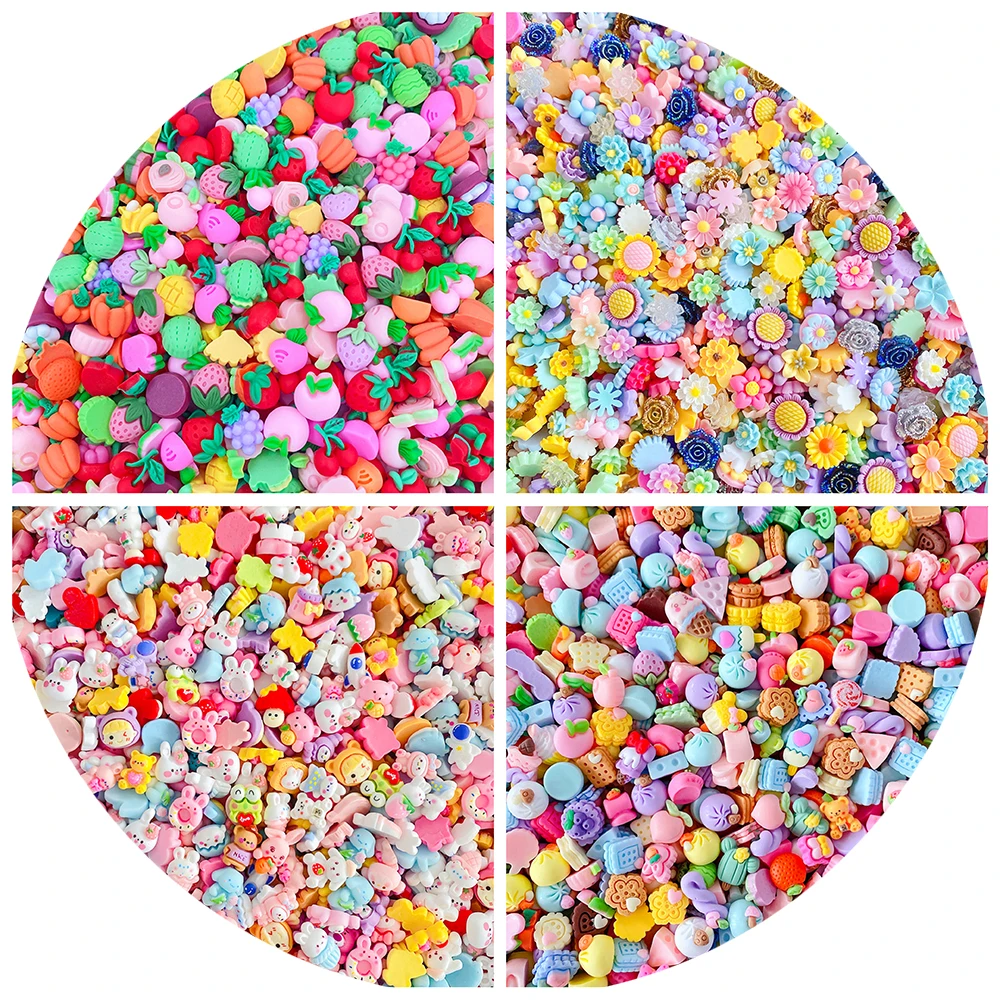 Wholesale Mixed Mini Fruit Dessert Cute Cartoon Flatback Resin charms Cabochon For Nail Art Accessories DIY Scrapbooking Crafts