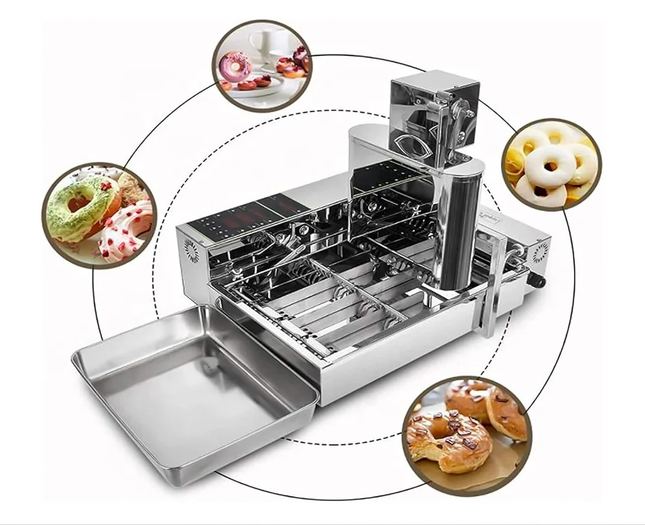 Small Business Snack Automatic Small Size 6 Line Donut Maker Mini Donut Machine