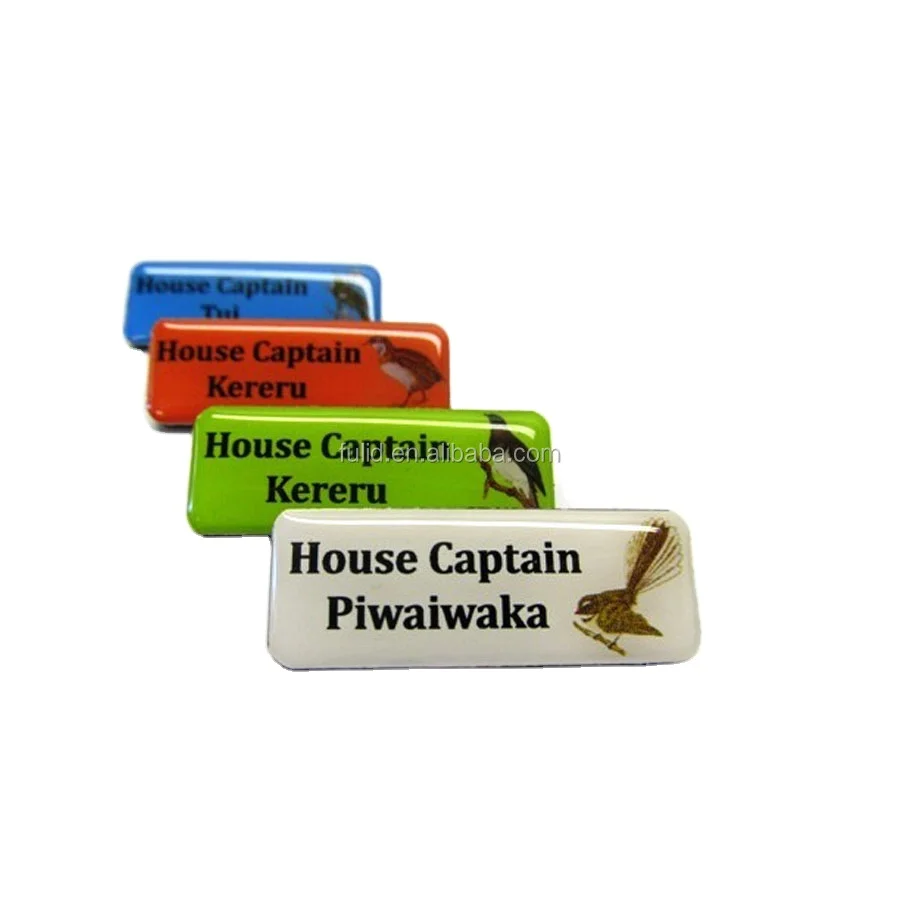 custom plastic printing different name position epoxy name tag