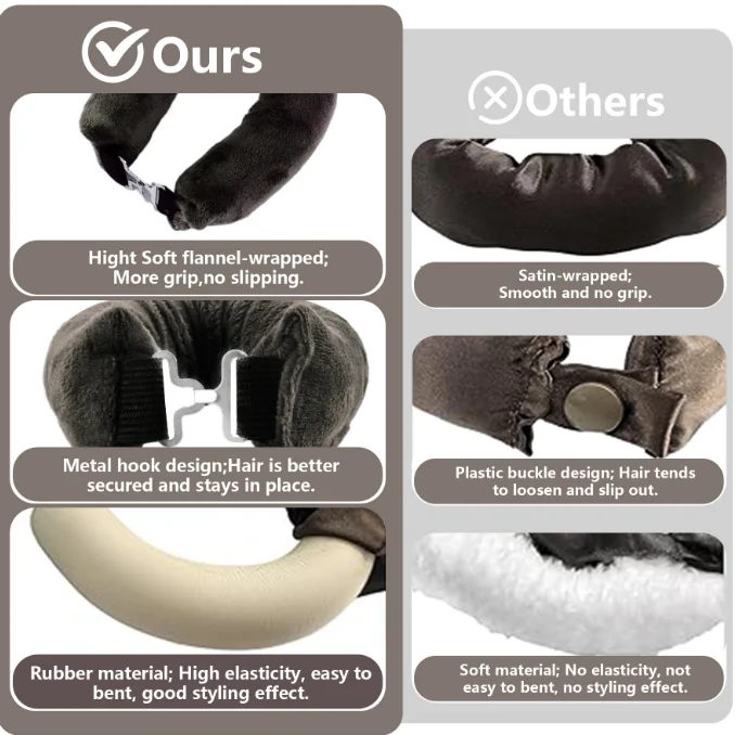 3PCS Soft Hair Rollers Hair Curlers to Sleep in Hair Rods for Curls Heatless Curl Rods Overnight Blowout Rods