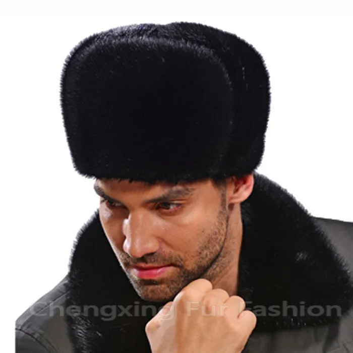 CX-C-92A изготовленный на заказ мужские меховые бутик зимние шапки теплые вязанные головные уборы в стиле хип ушами Русская Шапка из натурального меха норки капюшон человек