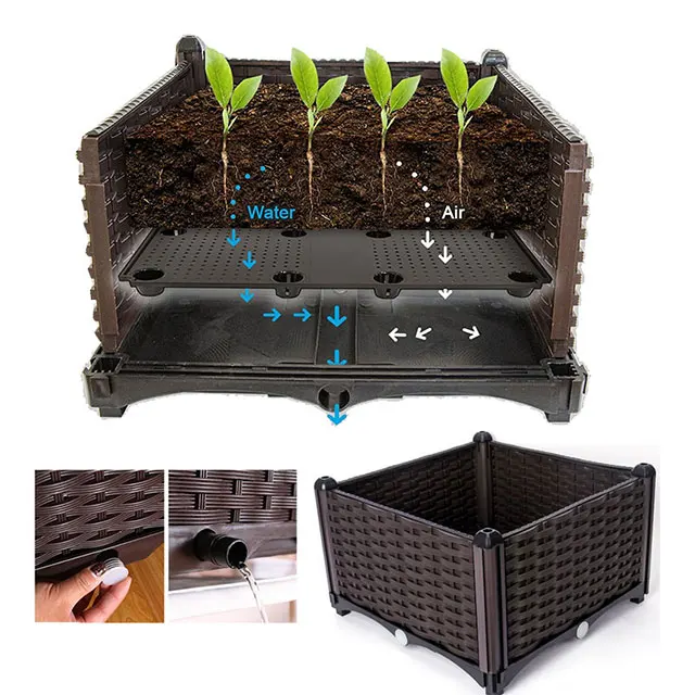 Wholesale Permeable Outdoor Square Flowers Vegetables raised garden beds for  Plants