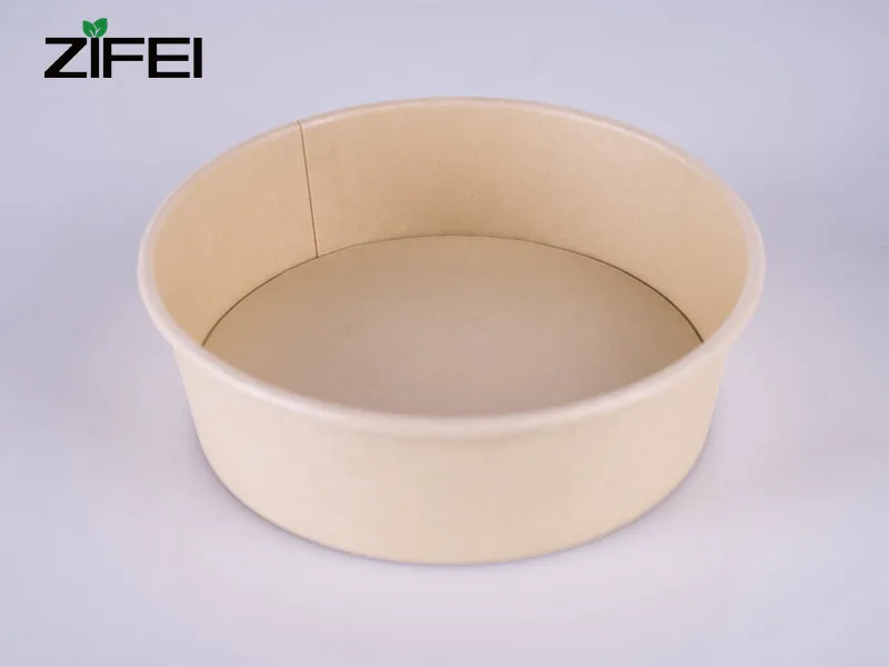 Wholesale Custom Printed Party Disposable Plates Kraft Paper Noodle Soup Salad Bowl Bamboo Bowl