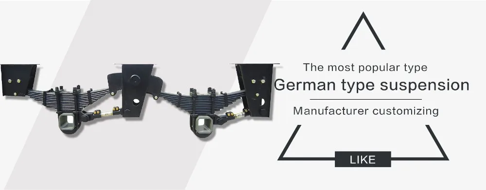 LUEN High Precision German type trailer  2 axle  tandem axle mechanical suspension with sale