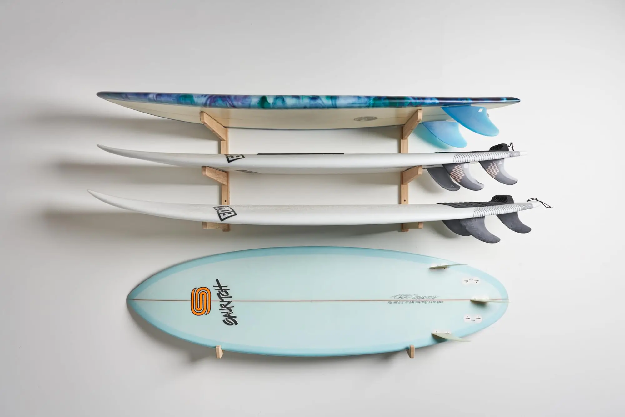 HIFUN Mount Wooden Surfboard Rack for Wall Surfboard Storage Racks for Surfboard Display