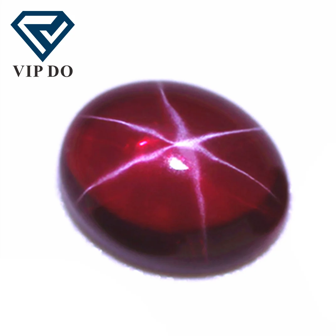 Овальный плоский кабошон 5 # Звездный красный рубин Корунд свободный драгоценный камень синтетический овальный звезда Рубин сапфир