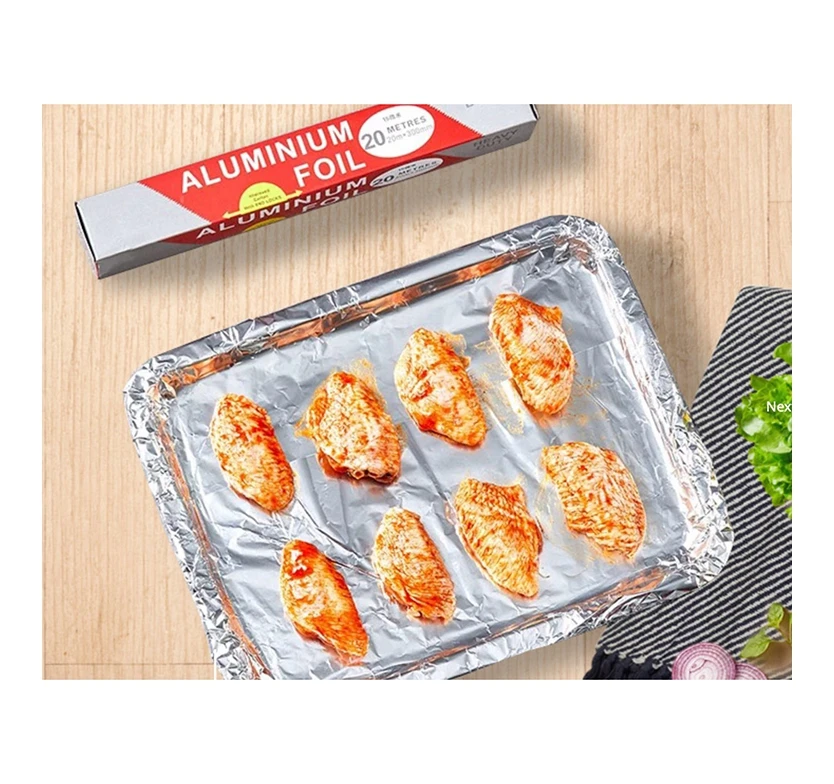 10/15 Microns Food Grade Household Catering Aluminum Foil Roll Barbecue Baking Aluminum Foil Paper