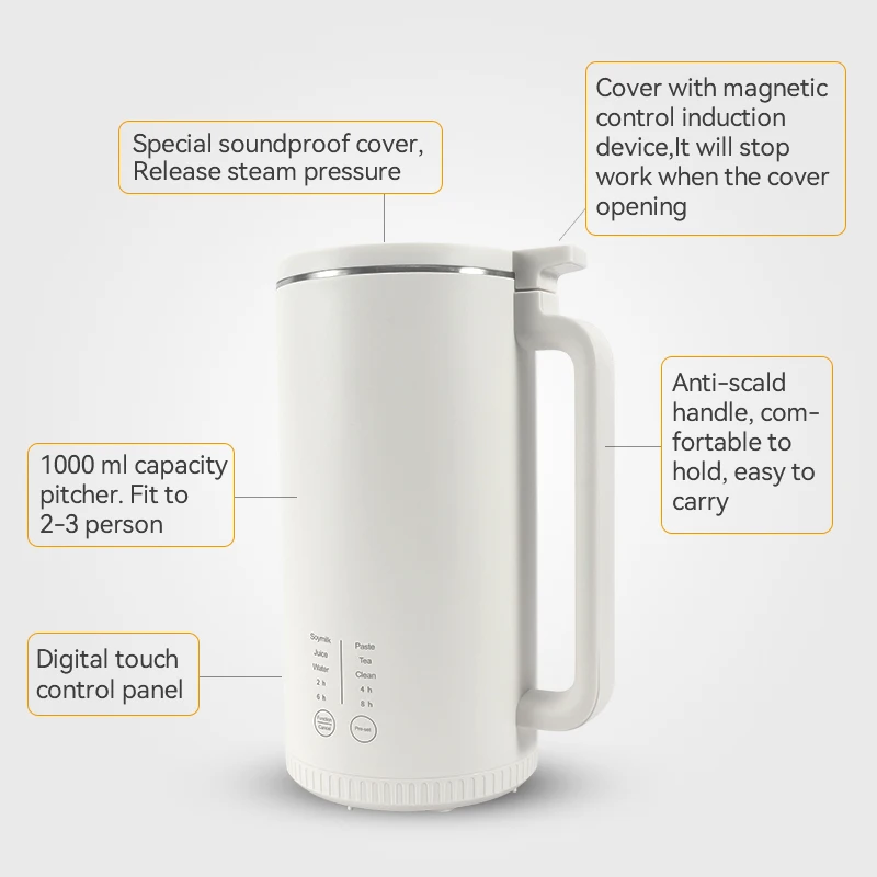 Fast cooking blender Powerful Electric Soymilk Machines Heating Automatic Wall Breaking Cooking Nut Soy Milk Maker