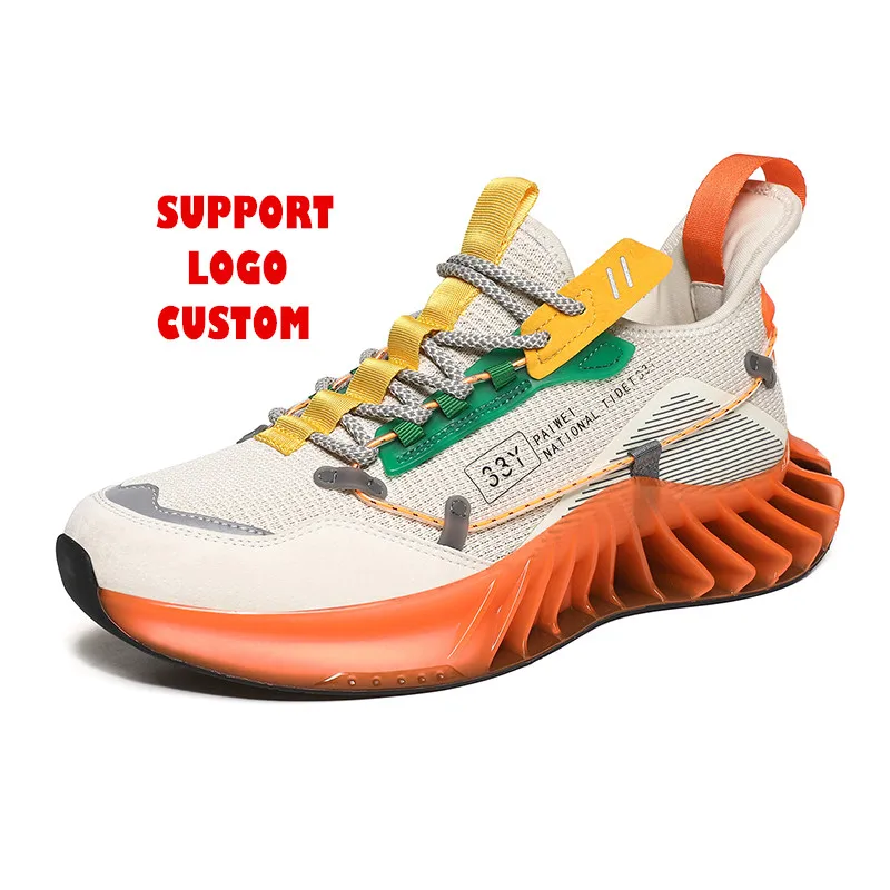 Модные товары с пользовательским логотипом, уличная спортивная обувь с ножом, тканая Спортивная повседневная мужская обувь для бега